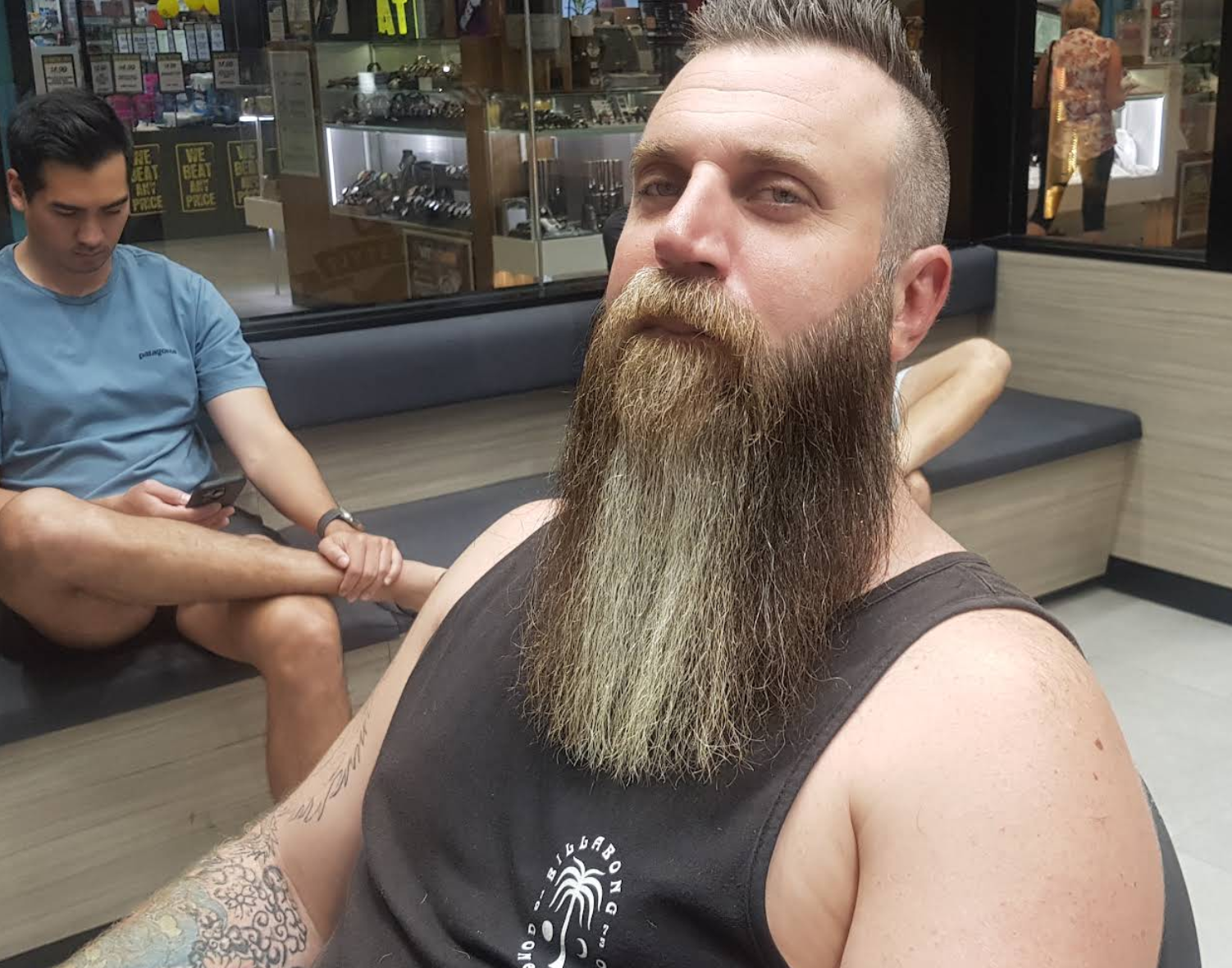Long beard trim and shape at Al Barber Shop